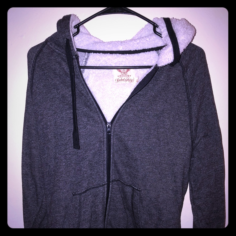 Fleece lined zipper hoodie